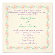 Christian Wedding Invitation - Purple flowers
