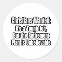 Christians Wanted... Round Stickers
