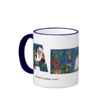 CHRISTMAS A LETTER / SANTA CLAUS BUGLER MONOGRAM COFFEE MUG