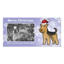 Christmas Airedale Terrier / Welsh Terrier Personalised Photo Card