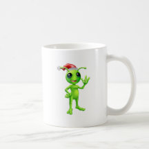 Christmas alien mugs