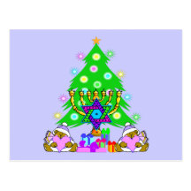 Christmas and Hanukkah Together Postcard