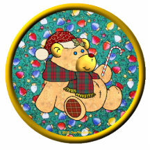 Christmas Bear Ornament Photo Cutout