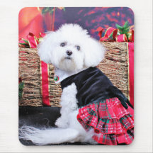 Christmas - Bichon Frise - Mia Mousepad