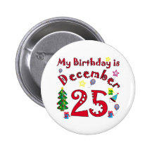 Christmas Birthday Buttons