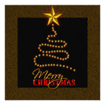 Christmas Black and Gold Party Invitation Invite