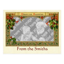 Christmas Blessings Photo Template Postcard