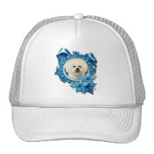 Christmas - Blue Snowflake - Bichon Frise Trucker Hat