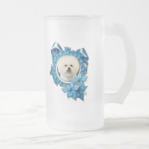 Christmas - Blue Snowflake - Bichon Frise Coffee Mugs