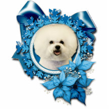Christmas - Blue Snowflake - Bichon Frise Photo Cutout