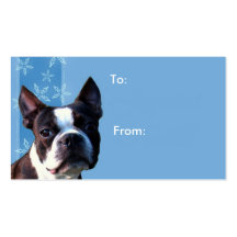 Christmas Boston terrier gift tags Business Cards