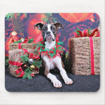 Christmas - Boxer - Chinno Mouse Pad
