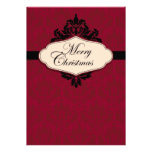 Christmas Brocade Red Invitation Card