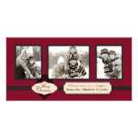 Christmas Brocade Red Photo Card