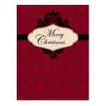 Christmas Brocade Red Postcard