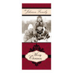 Christmas Brocade Red Tall Card Personalized Invite