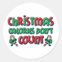 Christmas Calories Round Stickers