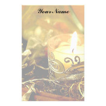Christmas candle personalized stationery