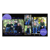 Christmas Card - Black with Light Blue/Purple Photo Cards