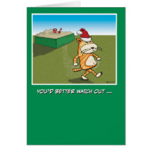 Christmas card: Sandy Claws Cat