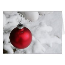 Christmas Card White tree Red Christmas ornament