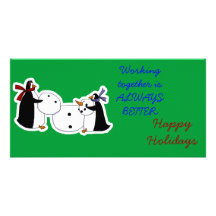 Christmas Cards With Peguins Photo Greeting Card