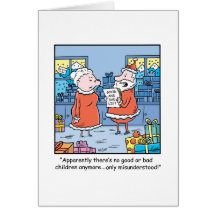 Christmas Cartoon Santas Good and Bad List Card