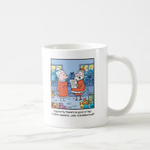 Christmas Cartoon Santas Good and Bad List Mugs
