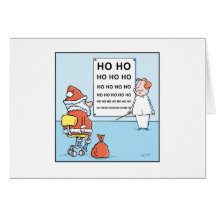 Christmas Cartoons Santas Eye Test Greeting Card