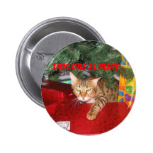 CHRISTMAS CAT BUTTON