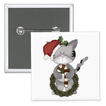 Christmas Cat Santa Pins