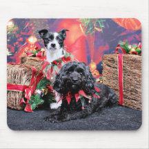 Christmas - ChihShih - Libby and Cockapoo - Bailey Mouse Pad