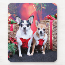Christmas - Chihuahua - Moo Moo and Ginger Mouse Pad