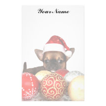Christmas chihuahua puppy stationery