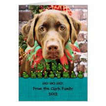 Christmas - Chocolate Labrador - Hershey Greeting Card