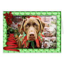Christmas - Chocolate Labrador - Hershey Card