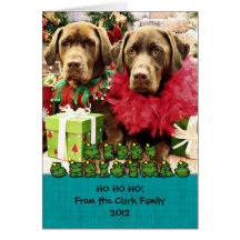 Christmas - Chocolate Labrador - Hershey & Zena Greeting Cards