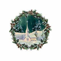 CHRISTMAS CHURCH & WREATH by SHARON SHARPE Photo Sculpture