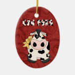 Christmas Collection Country CowPoke Cow Ornaments