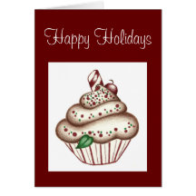 Christmas Cupcake Greeting Card Invitation