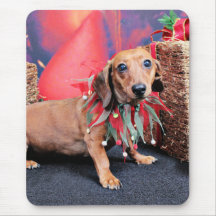 Christmas - Dachshund - Copper Mouse Pads