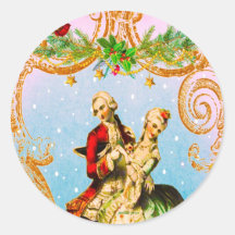 Christmas Danse de Noel Envelope Seals or Stickers