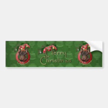 Christmas - Deck the Halls - Dobies - Rocky Bumper Stickers