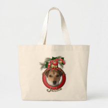 Christmas - Deck the Halls - Jack Russell Canvas Bag