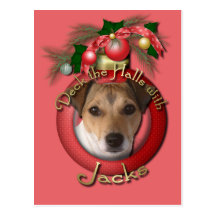 Christmas - Deck the Halls - Jack Russell Postcards
