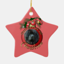 Christmas - Deck the Halls - Newfie Ornament