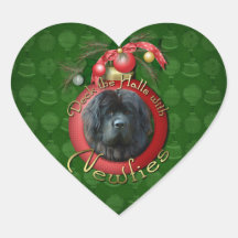 Christmas - Deck the Halls - Newfie Sticker