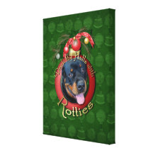 Christmas - Deck the Halls - Rotties - Harley Canvas Print