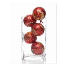 Christmas decorative balls in glass jar post cards