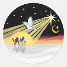 Christmas Dove Round Sticker